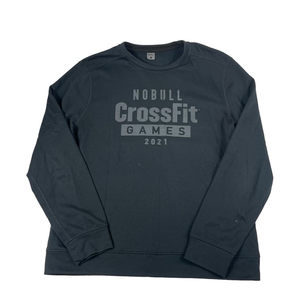 NOBULL CrossFit Games 2021 Black Spellout Graphic Crewneck Mens Sweater Large